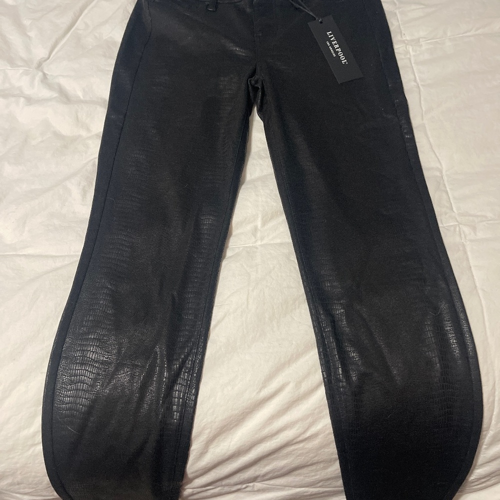 Liverpool black leather like pants